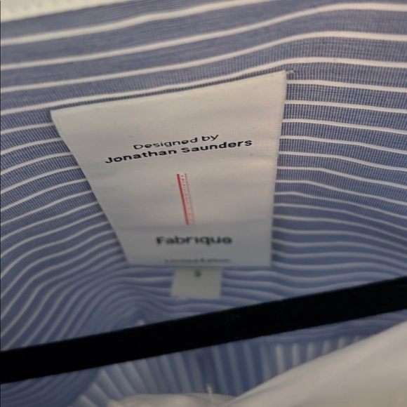 Nao Striped Shirt in Cotton Poplin, Blue Stripe, Size S - Picture 12 of 13